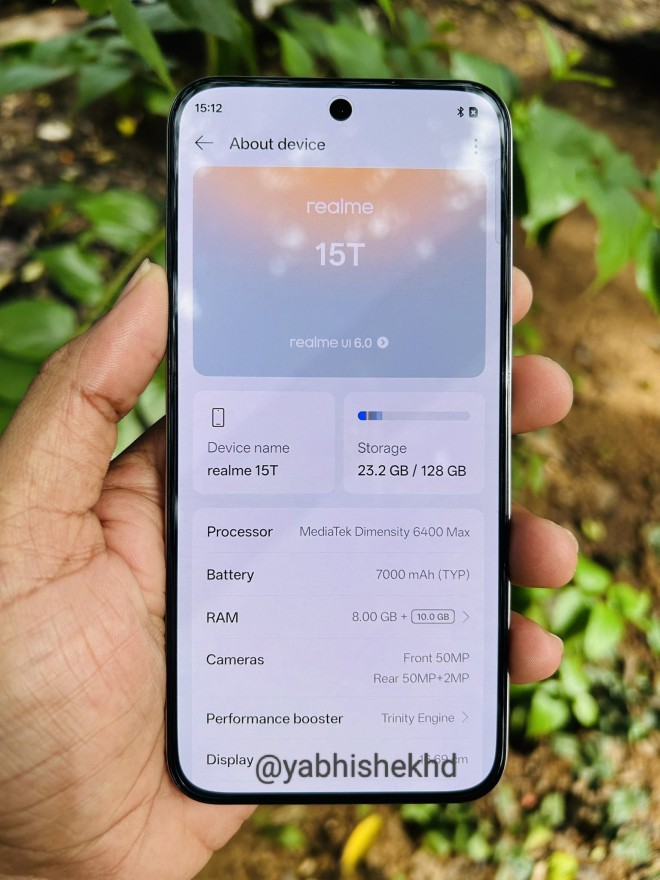 Realme 15T in the wild