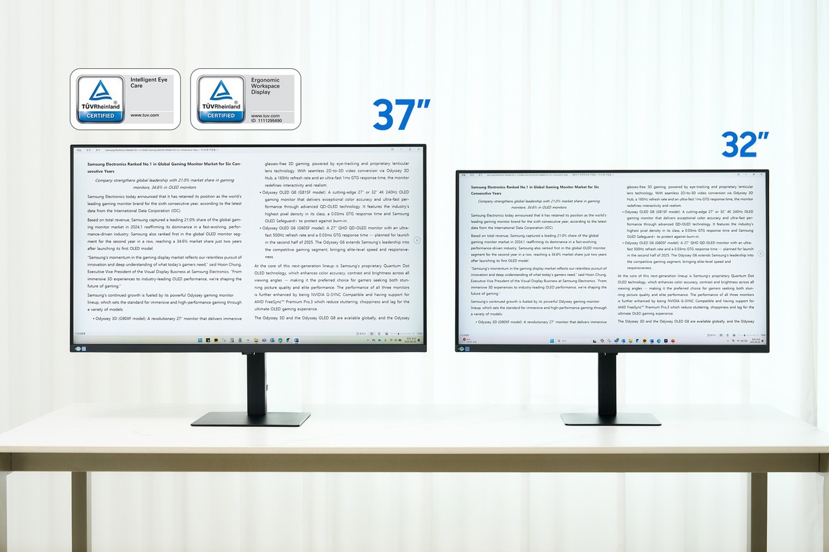 Samsung launched its first 37-inch viewfinity S8 monitor