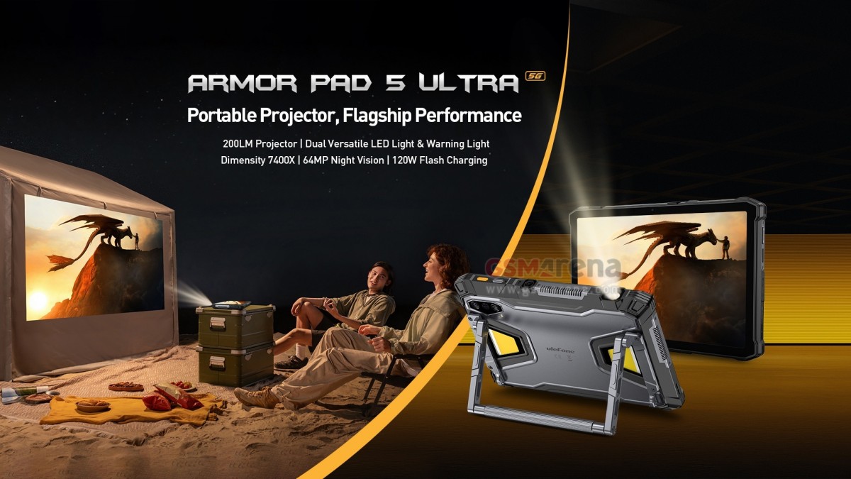 Here's our first look at the Ulefone Armor Pad 5 Ultra launching next week with a built-in projector, Pad 5 Pro will tag along