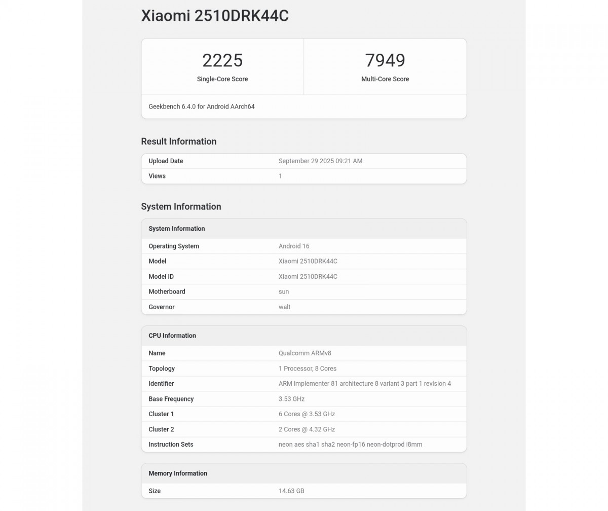 Redmi K90 şaşırtıcı bir yonga setiyle Geekbench'te çalışıyor