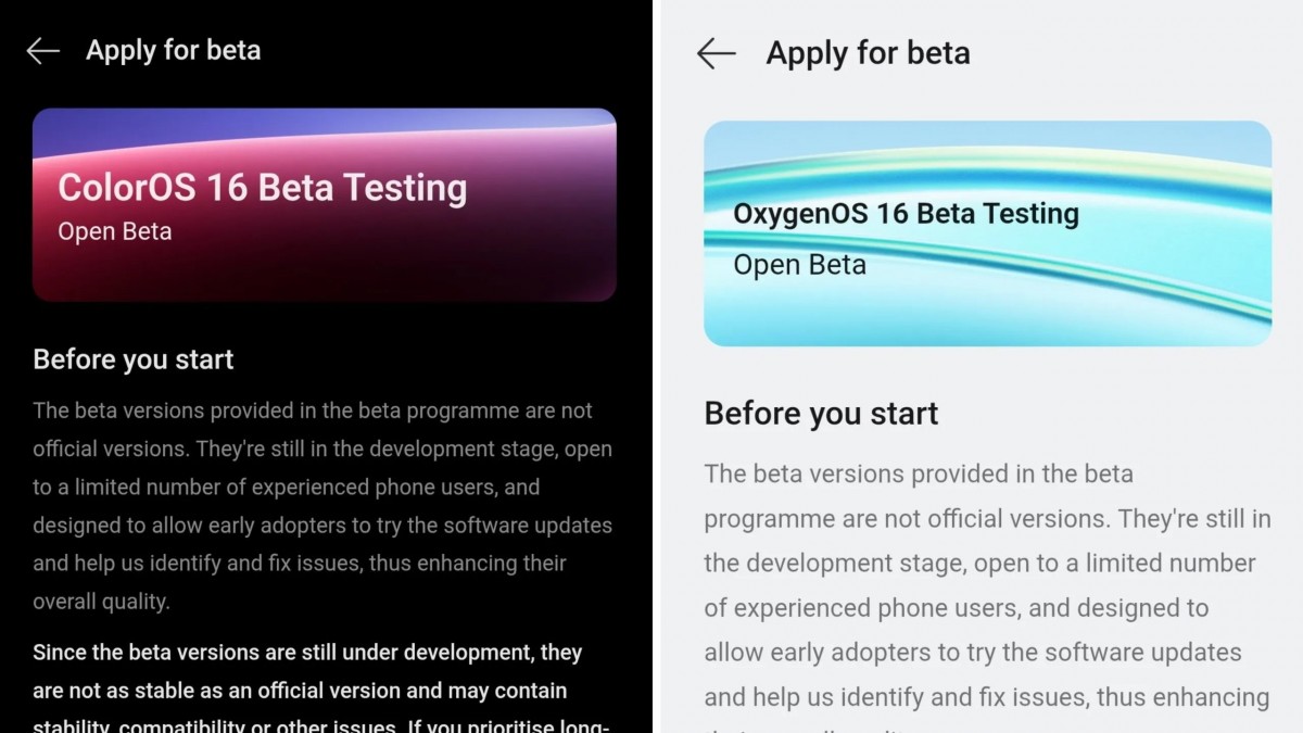 If you pass a eligibility test then the Colros 16 and the Oxygenos 16 Open Beta are now available