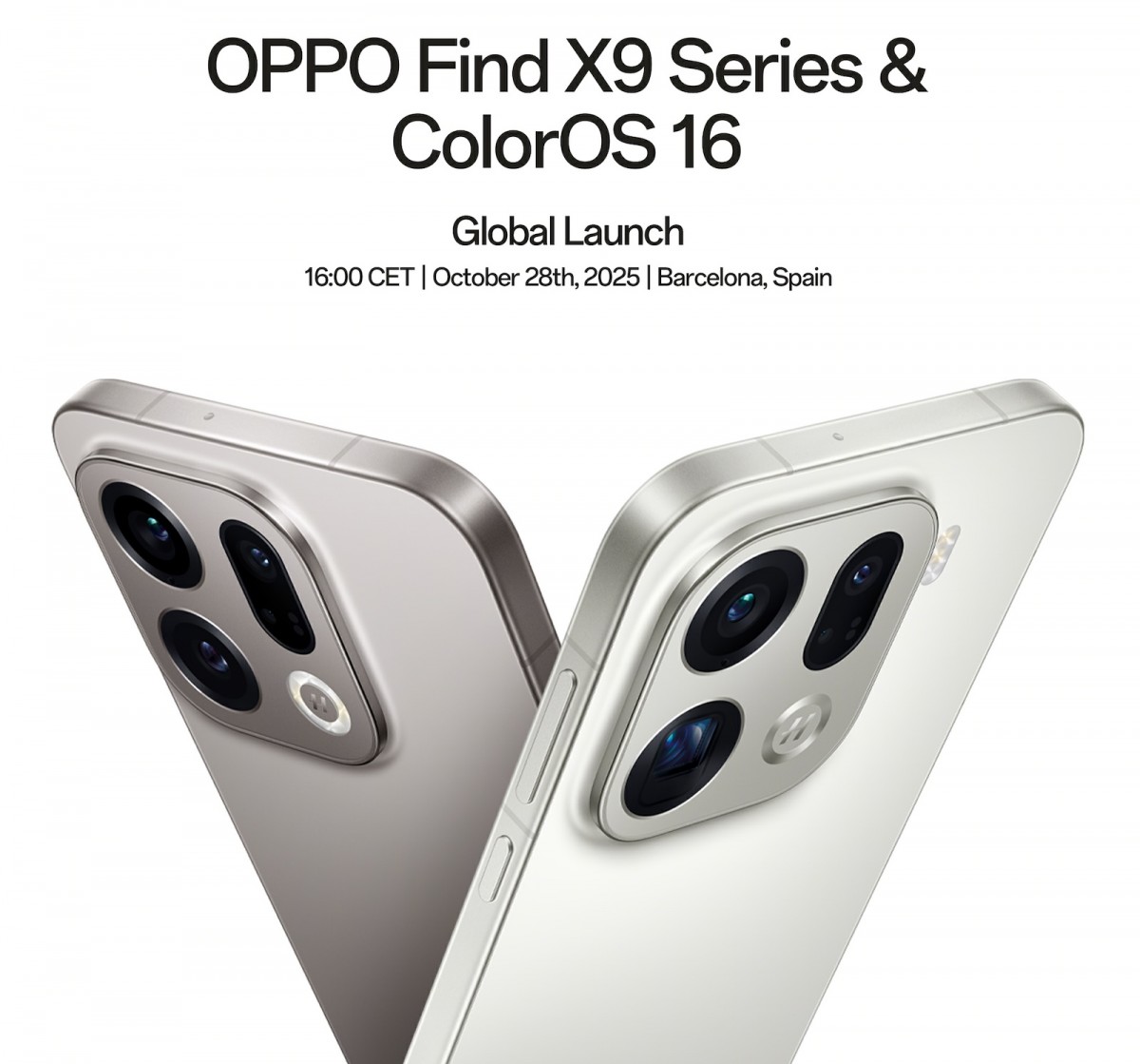 Oppo Find X9 Serisi 28 Ekim'de küresel olarak piyasaya sürülüyor