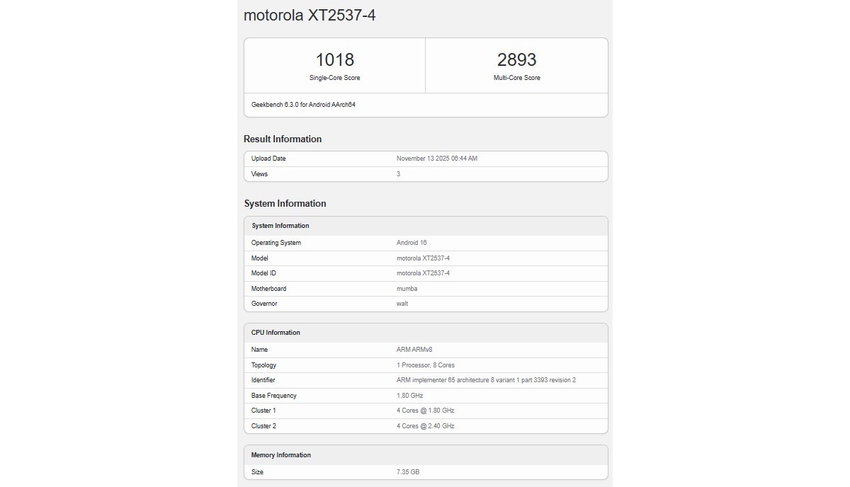 Infinium tech | Graphics designing company Moto G76 spotted on Geekbench, revealing its chipset