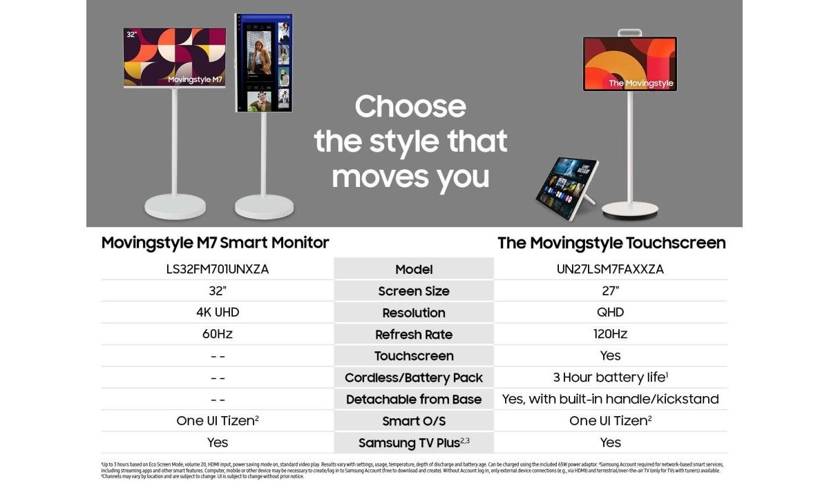 Infinium tech | Graphics designing company Samsung launches 27-inch and 32-inch MovingStyle smart portable monitors