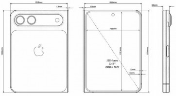 iPhone Fold CAD-based render leaks, revealing very uncommon dimensions 4 Apple iPhone Fold CAD measurements