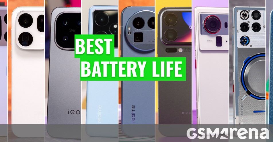 Top phones of 2025: Battery life