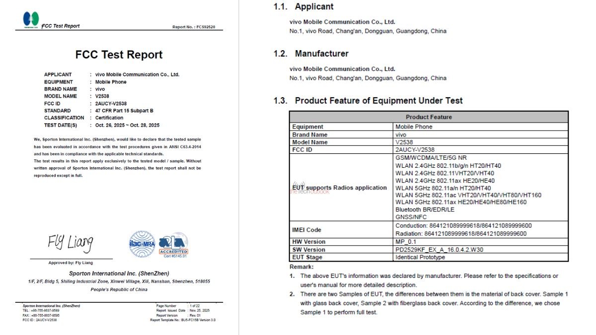 vivo V70'un FCC sertifikası yeni detayları ortaya çıkarıyor