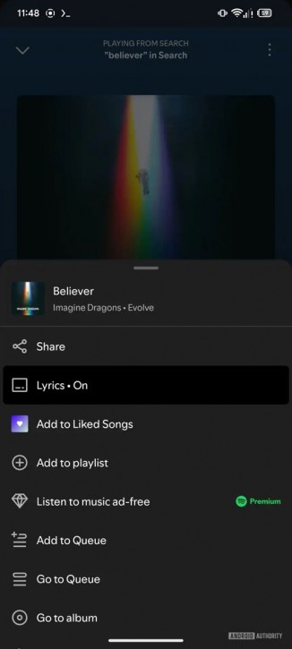 You can still see the full sony lyrics below the Now Playing screen