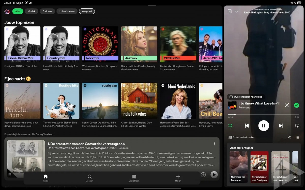 Spotify gains a new UI for Android tablets