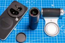 The kit has different camera filter attachments, a MagSafe grip