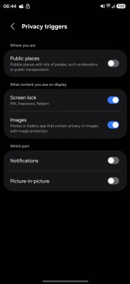 Screenshots of Galaxy S26 Ultra privacy display settings leaked