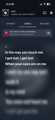 YouTube Music now requires a premium subscription if you want to see (more than a few) song lyrics