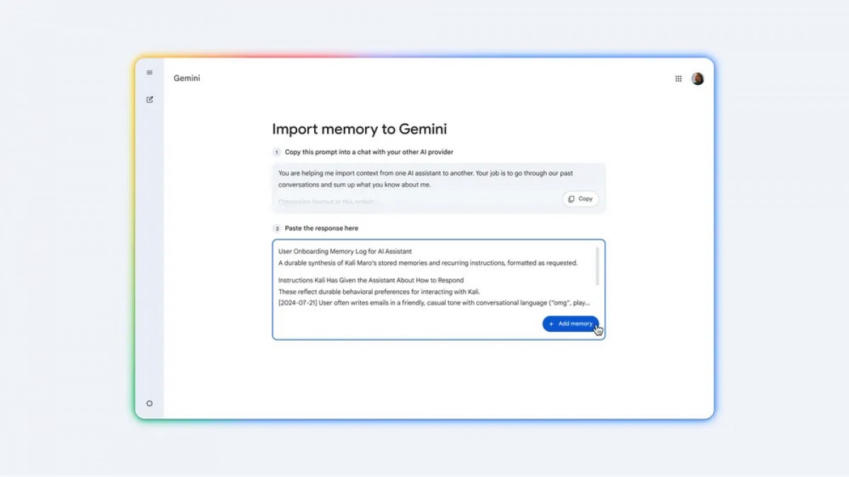 Gemini can now import your chat history from other AI chatbots