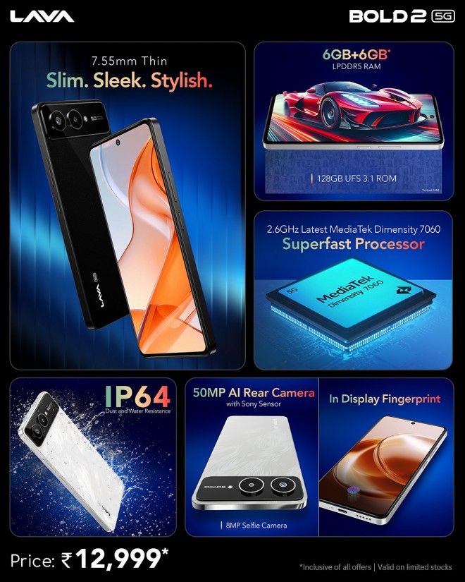 लावा बोल्ड 2 की मुख्य विशेषताएं