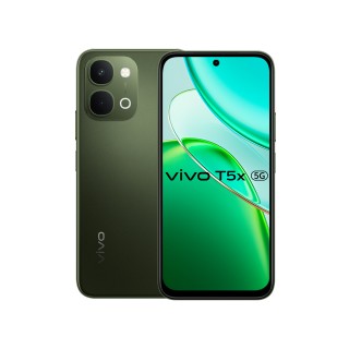 vivo T5x in Star Silver and Cyber Green