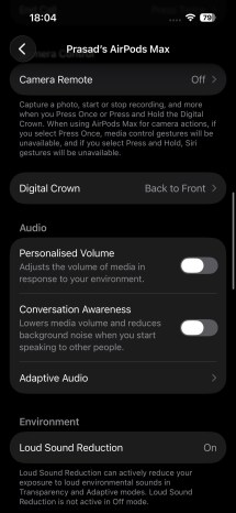 iOS settings