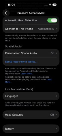 iOS settings