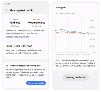Hearing Aid in Samsung Health