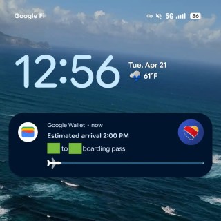 Google Wallet flight tracking
