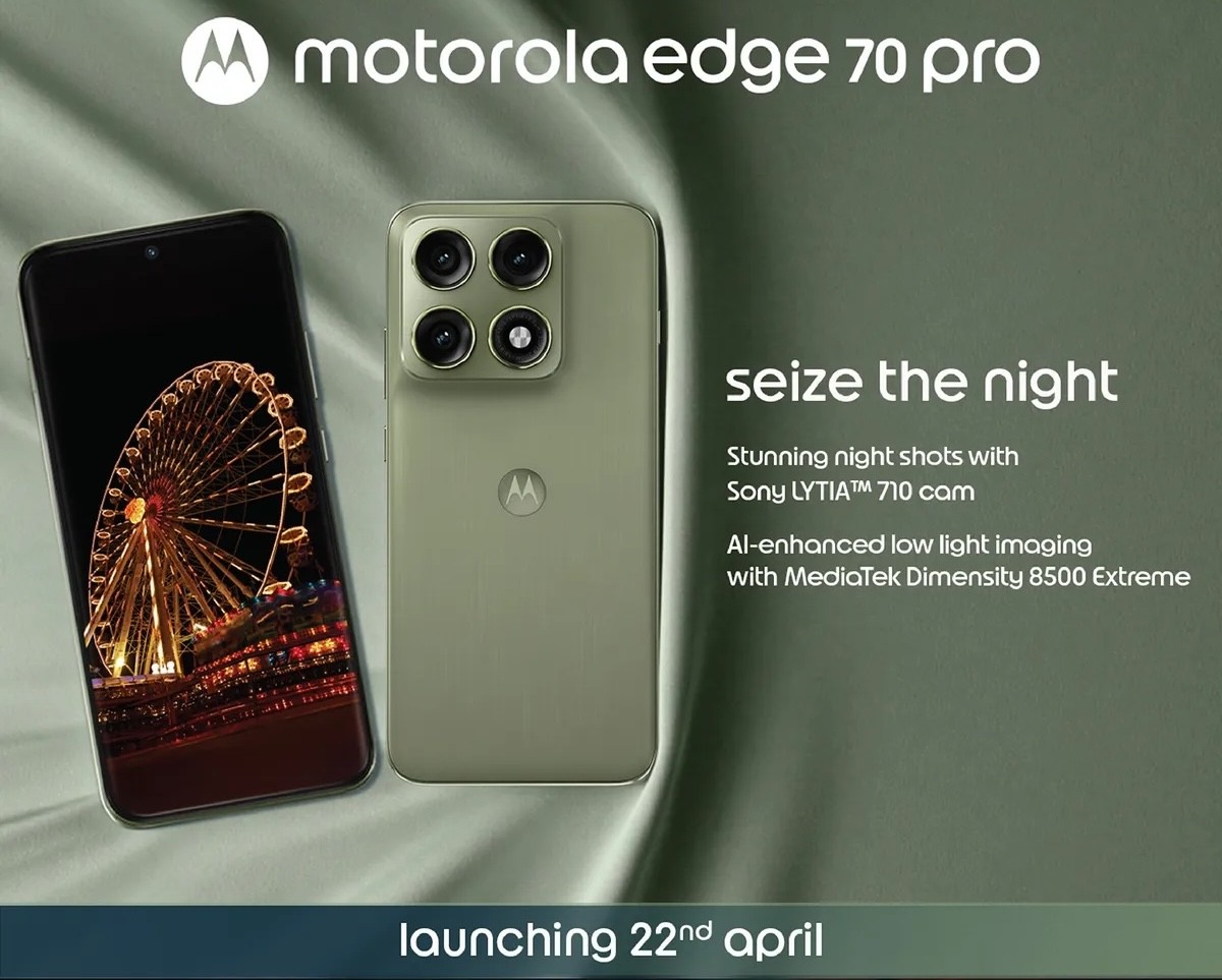 Motorola Edge 70 Pro to debut on April 22, key specs revealed