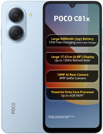 Poco C81 comes with 120Hz screen and 6,300 mAh battery, tagged C81x