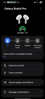 Ambient sound and Active Noise Cancellation Settings