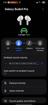 Ambient sound and Active Noise Cancellation Settings