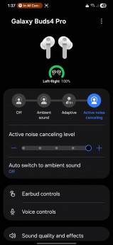 Ambient sound and Active Noise Cancellation Settings