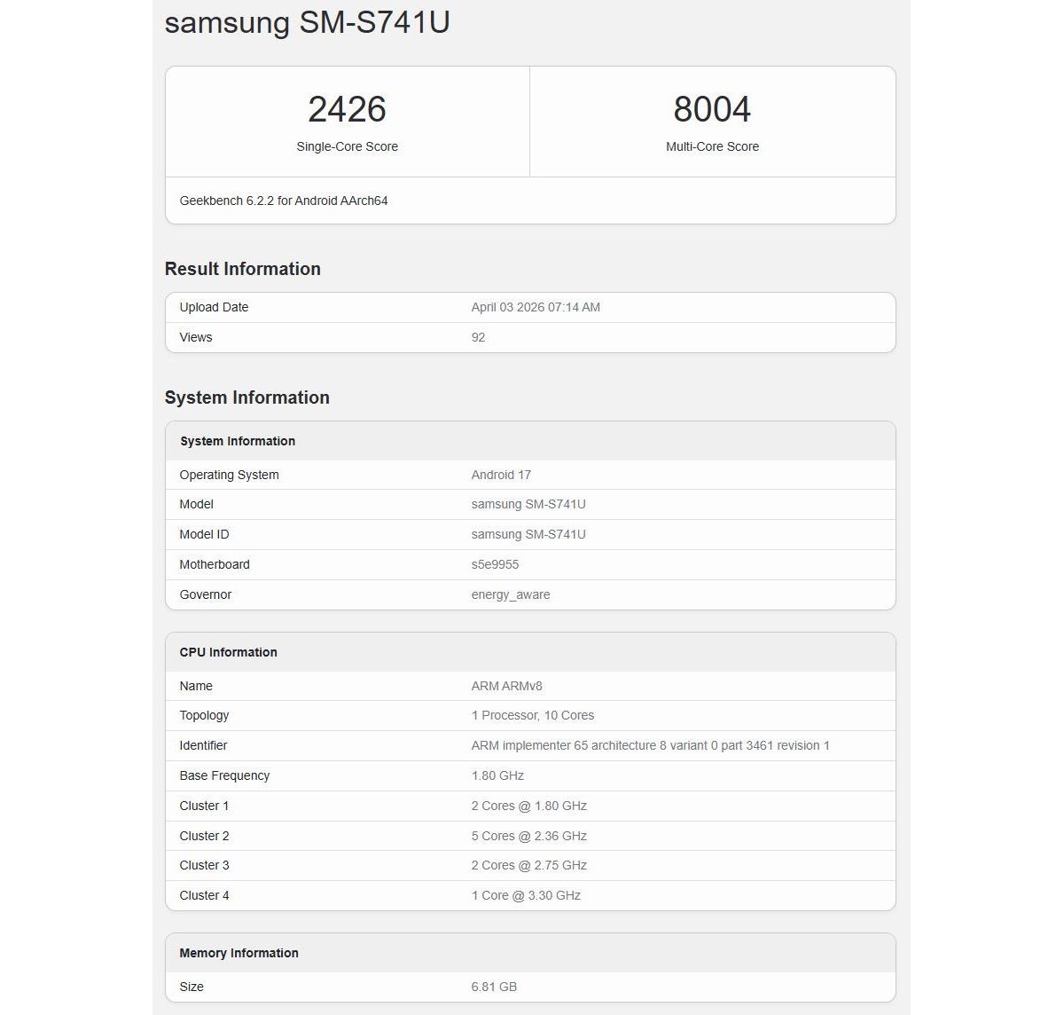 Galaxy S26 FE hits Geekbench, reveals the chipset Samsung chose