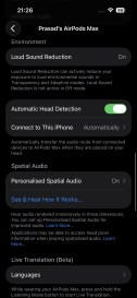AirPods Max 2 software on an iPhone