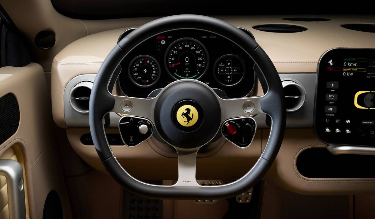 The Ferrari Luce binnacle will use a two-layer display with physical hands