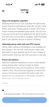 Meta Ray Ban Display update 125 changelog