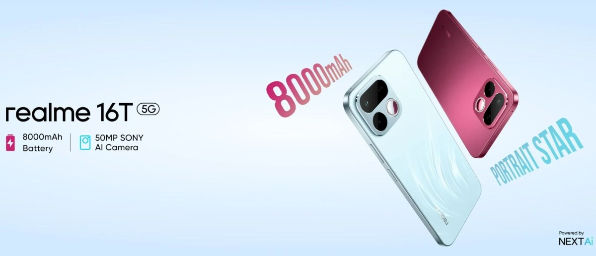 Realme 16T arrives the Dimensity 6300 SoC, a 144Hz display, and an 8,000 mAh battery