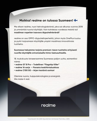 Realme's Instagram posted the news