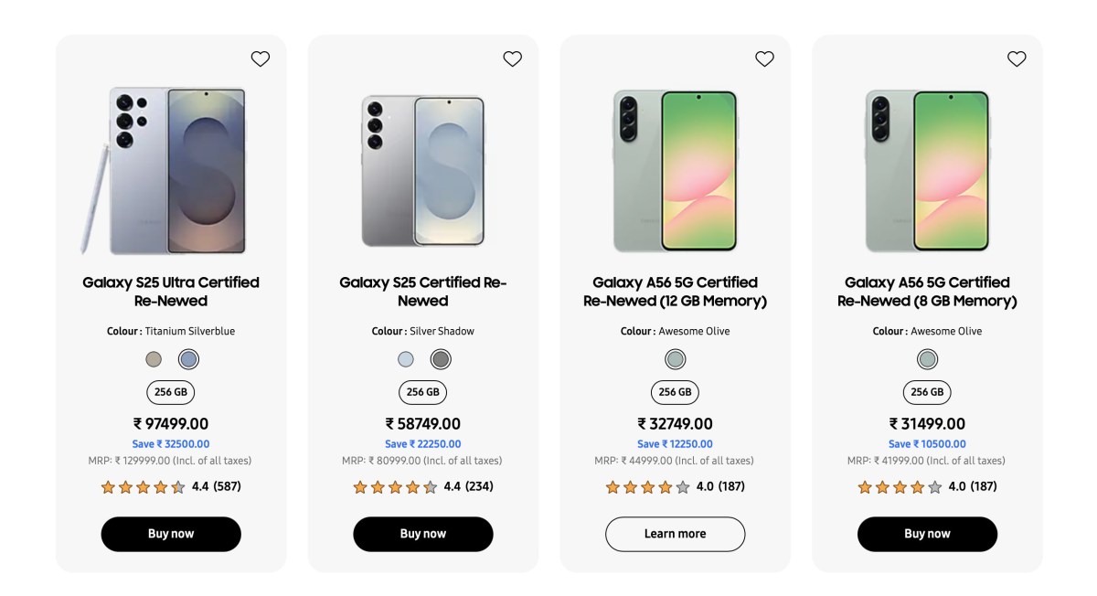 Samsung has officially started selling refurbished smartphones in India