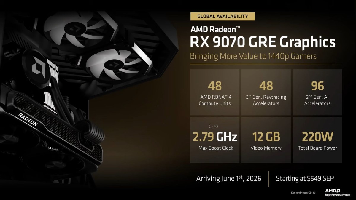 AMD has refreshed older products at Computex 2026 with the 5800X3D, 7700X3D, and RX 9070 GRE.