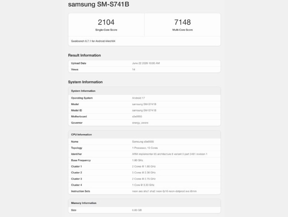 The Samsung Galaxy S26 FE has been spotted on Geekbench once again