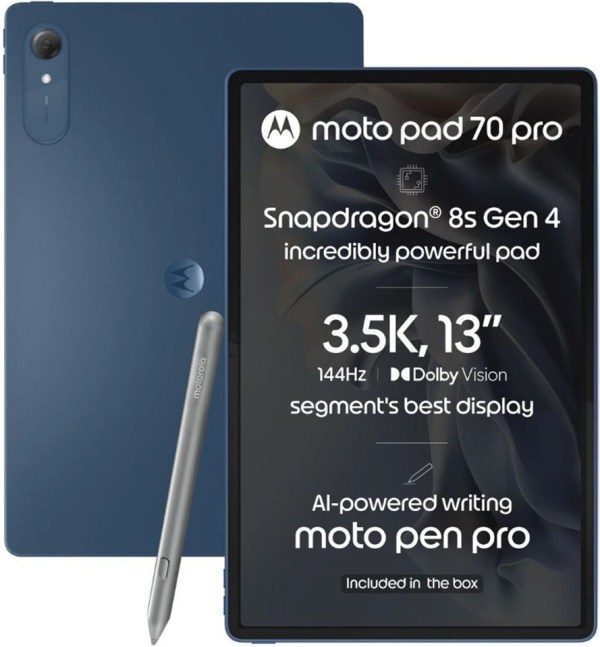 Motorola Moto Pad 70 Pro unveiled: Snapdragon 8s Gen 4 SoC, 144Hz screen, and 10,200 mAh battery