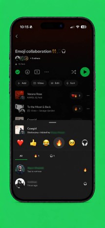 Collaborative playlists in Spotify now support emoji reactions