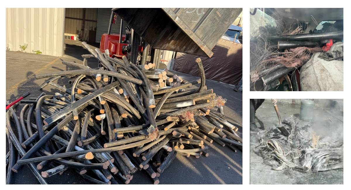 Cut copper cables