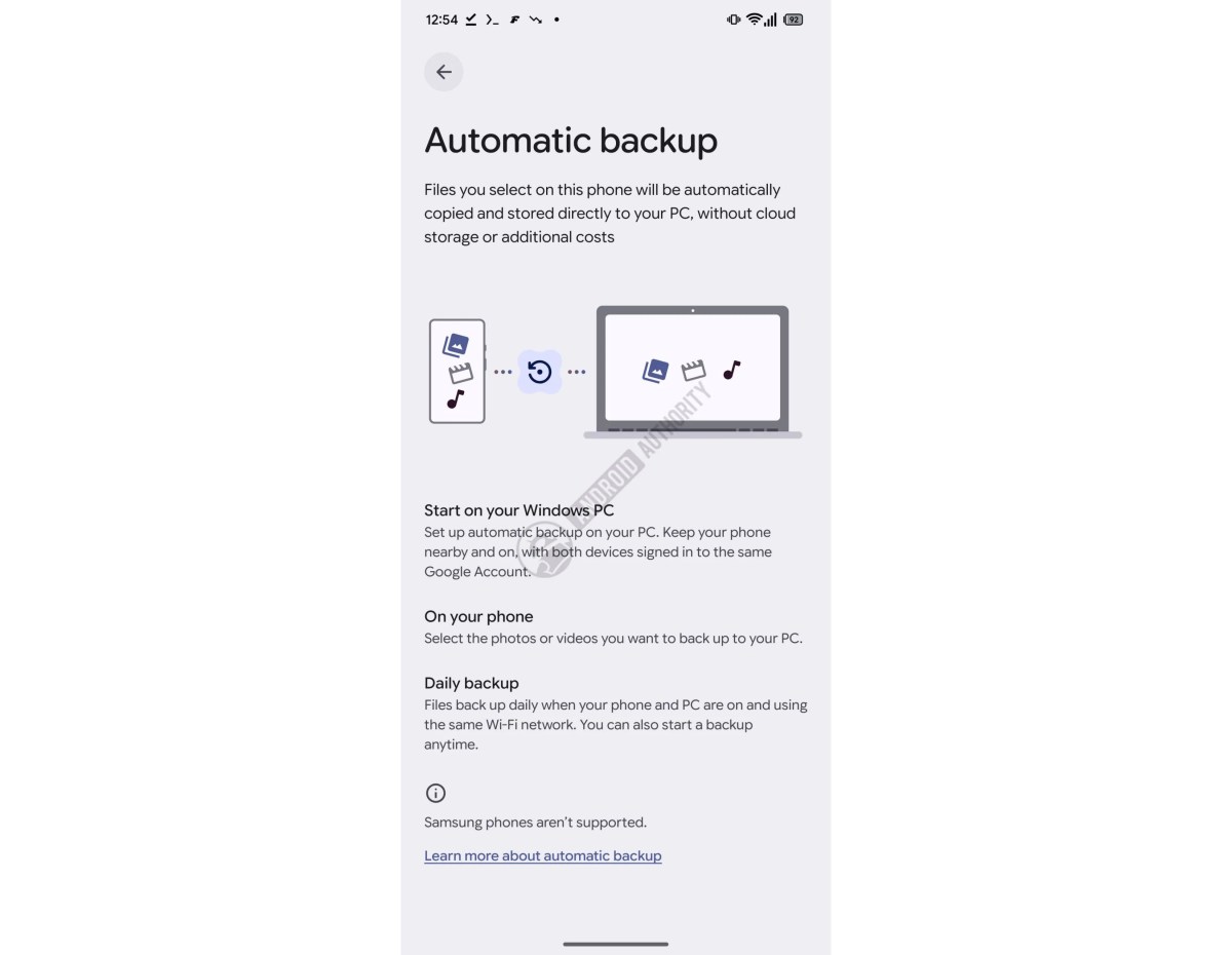 Android's upcoming automatic backup to PC feature excludes Samsung devices