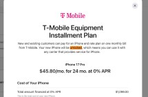 Conflicting details for T-Mobile and Verizon's device payment programs