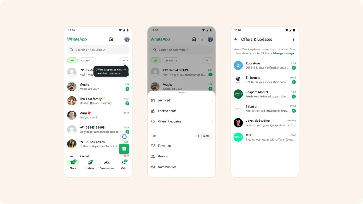 WhatsApp is planning a new folder for messages from large businesses