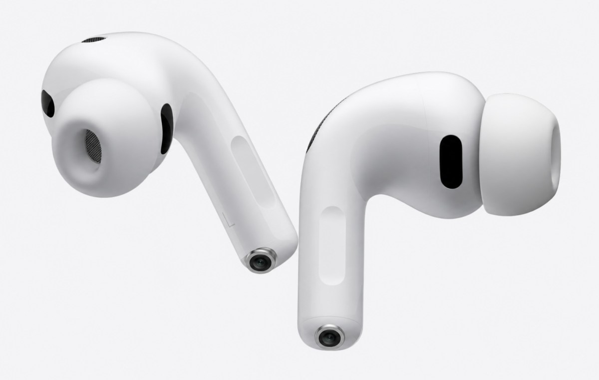 AI rendition of the rumored AirPods Pro with built-in cameras