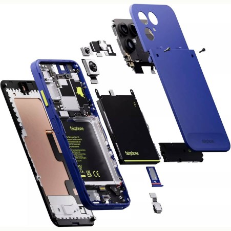 An exploded view of the Fairphone 6+