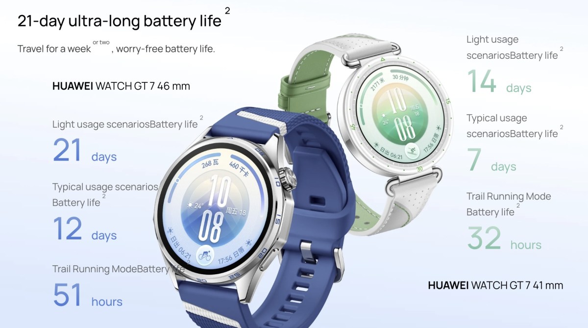 Huawei Watch GT 7 and GT 7 Pro debut with up to 21-day battery life