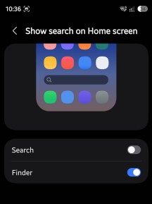 New Finder/Search options for the home screen