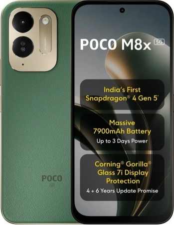 Poco M8x arrives with the Snapdragon 4 Gen 5 SoC, a 120Hz display, and a 7,900 mAh battery