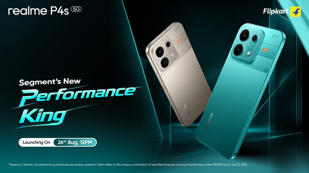 Realme P4s to debut next week with an 8,000mAh battery