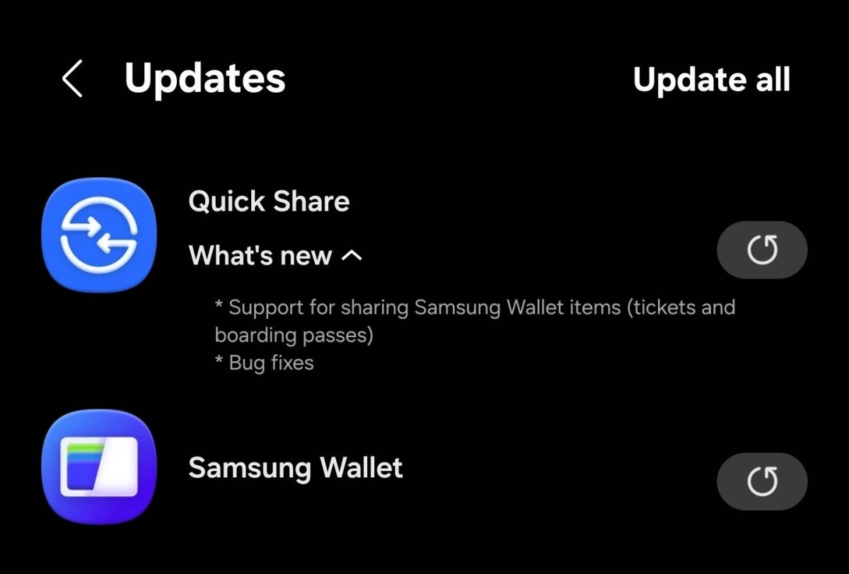 Samsung now lets you send Samsung Wallet items through Quick Share